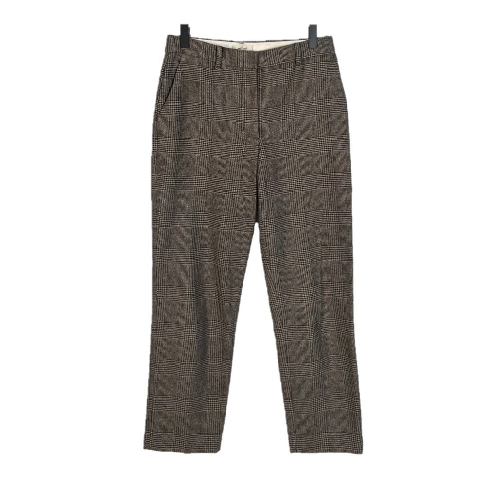 Aritzia Wilfred Chambery Cropped Pants in Brown Plaid Size 2